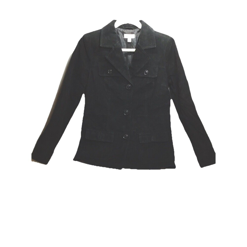 D & Co. Suede Leather Jacket,Women’s,Es, Black